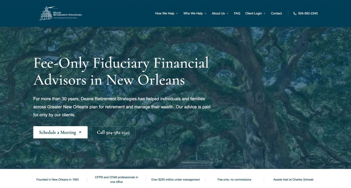 Deane Retirement Strategies website design