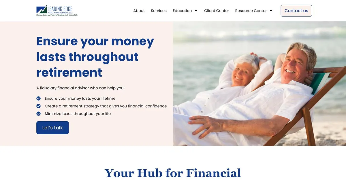 Leading Edge Wealth Management website design