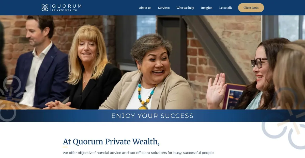 Quorum Private Wealth website design