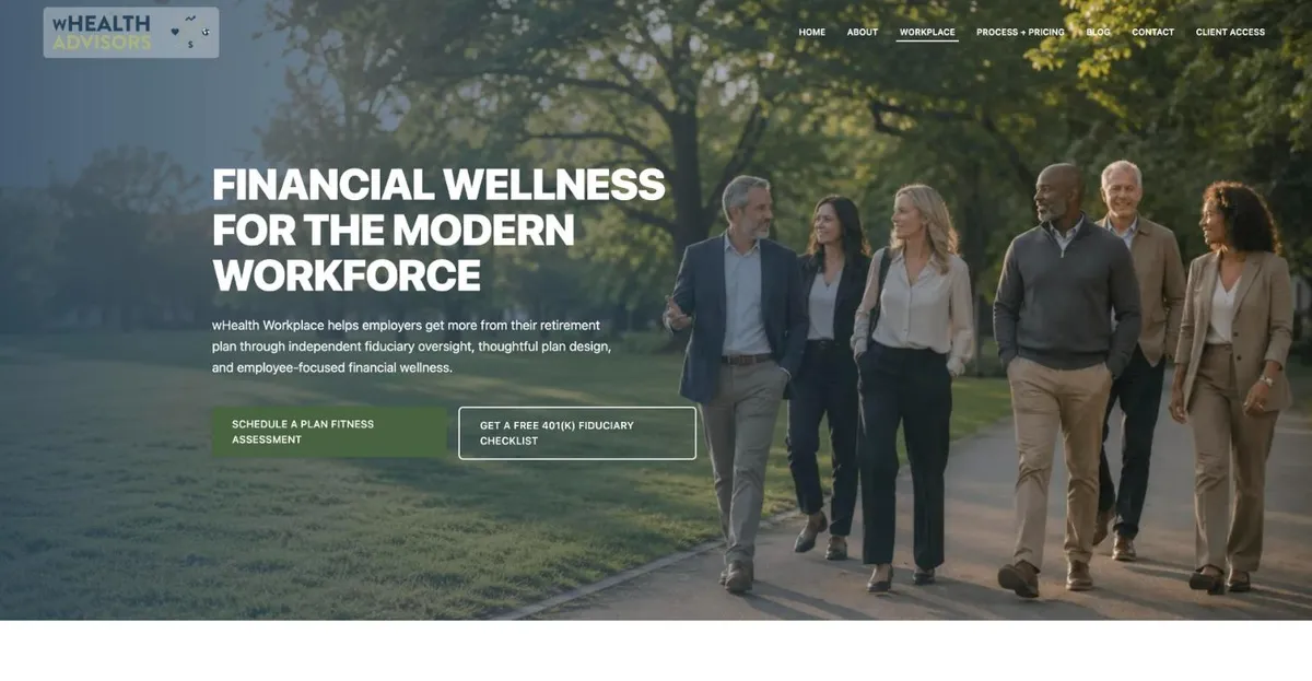 wHealth Workplace website design